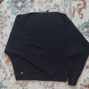 Lauren Ralph Lauren Black Boat Neck Bat Wing Style Sweater